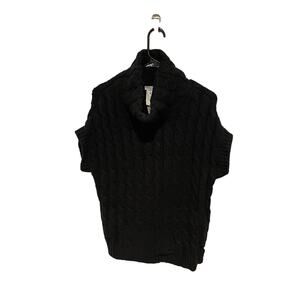 Akris punto angora cashmere wool black short sleeve sweater M